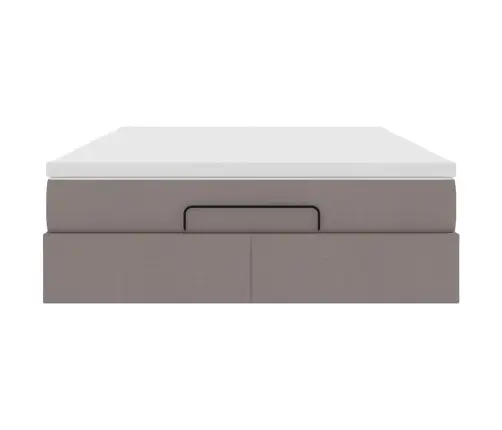 Osmanų Lova Su Čiužiniu, Taupe, 140X200cm Audinys