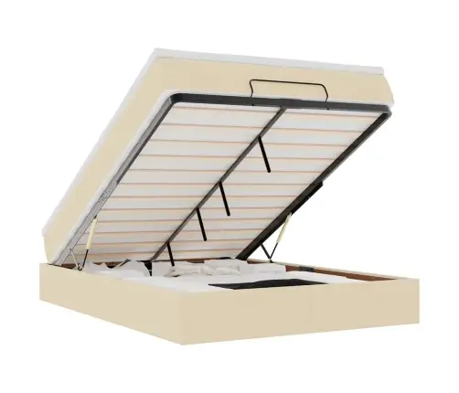 Osmaņu Gultas Rāmis Ar Matrača Krēma 140X200 Cm Audums Vidaxl