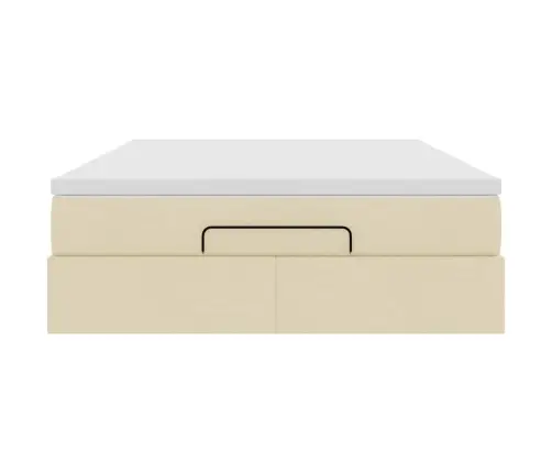 Osmaņu Gultas Rāmis Ar Matrača Krēma 140X200 Cm Audums Vidaxl