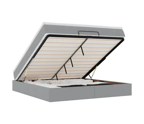 Osmanų Lova Su Čiužiniu, Pilkas, 160X200cm Audinys