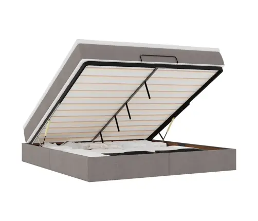 Osmaņu Gultas Rāmis Ar Matrača Pelēkbrūns 160X200Cm Audums Vidaxl