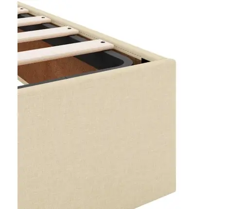 Osmaņu Gultas Rāmis Ar Matrača Krēmkrāsas 160X200Cm Audums Vidaxl