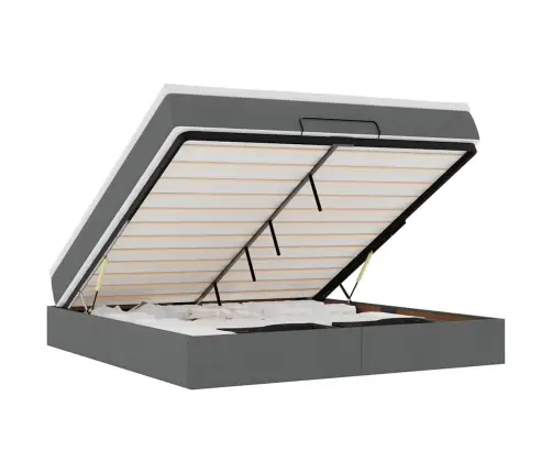 Osmaņu Gultas Rāmis Ar Matrača Tumši Pelēks 180X200Cm Audums Vidaxl