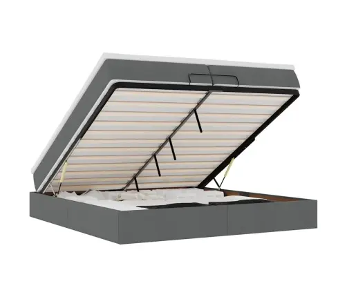 Osmaņu Gultas Rāmis Ar Matračiem Tumši Pelēks 200X200Cm Audums Vidaxl