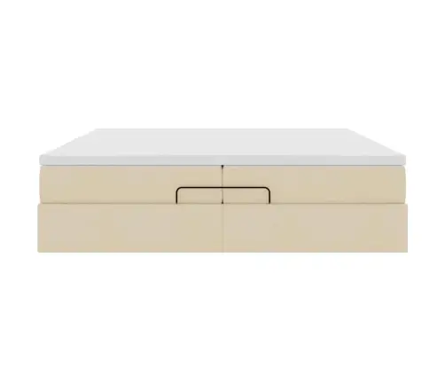 Osmanų Lovos Rėmas Su Čiužiniais, Kreminis, 200X200cm Audinys