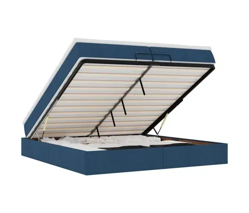 Ottomani Voodiraam Madratsitega, Sinise, 200X200cm Kangas