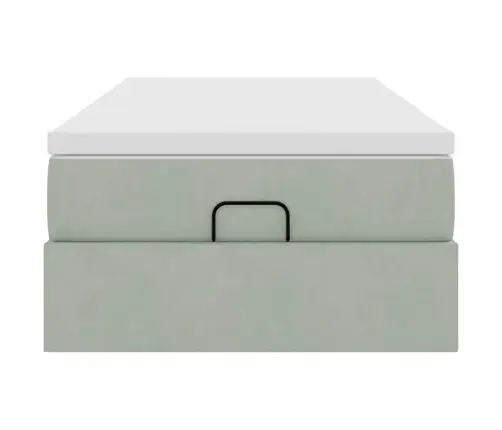 Osmaņu Gultas Rāmis Ar Matrača Gaiši Pelēks 80X200 Cm Samts Vidaxl