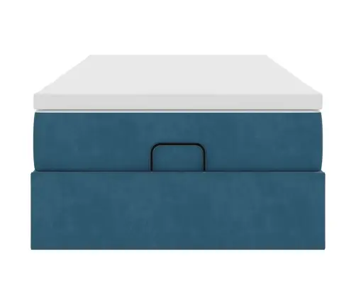 Osmaņu Gultas Rāmis Ar Matrača Tumši Zils 80X200Cm Samts Vidaxl