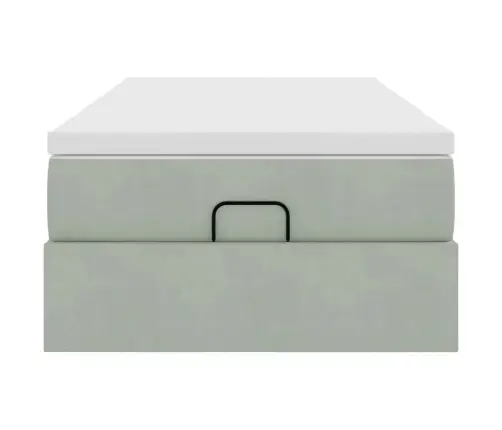 Osmaņu Gultas Rāmis Ar Matrača Gaiši Pelēks 90X190Cm Samts Vidaxl