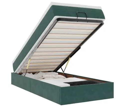 Osmaņu Gultas Rāmis Ar Matrača Tumši Zaļš 90X190Cm Samts Vidaxl