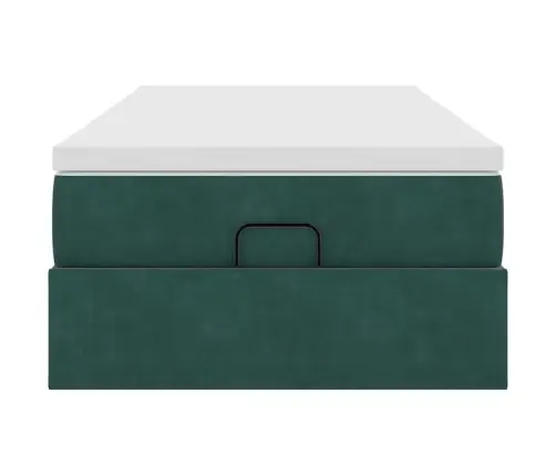 Osmaņu Gultas Rāmis Ar Matrača Tumši Zaļš 90X190Cm Samts Vidaxl