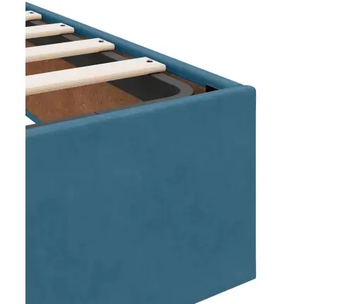 Osmaņu Gultas Rāmis Ar Matrača Tumši Zils 90X190Cm Samts Vidaxl