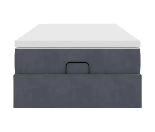 Ottomani Voodiraam Madratsiga, Tumehall, 90X200cm Samet