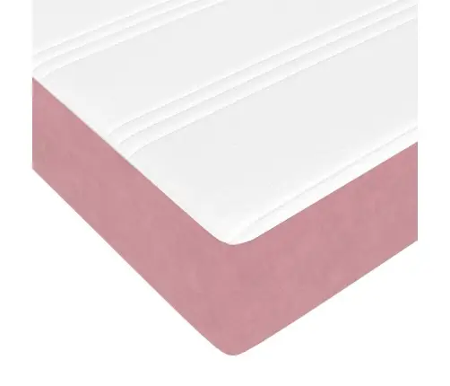 Osmaņu Gultas Rāmis Ar Matrača Rozā 90X200Cm Samts Vidaxl