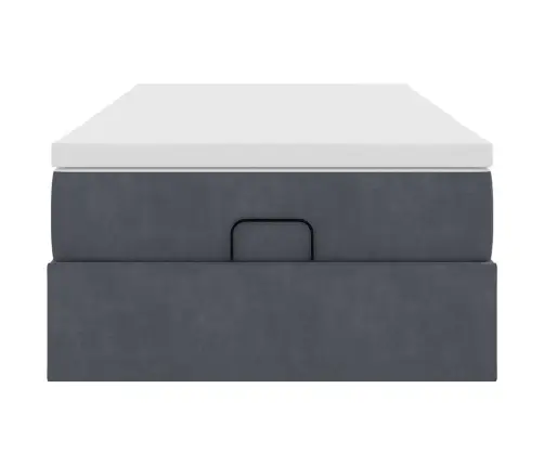 Osmaņu Gultas Rāmis Ar Matrača Tumši Pelēks 100X200Cm Samts Vidaxl