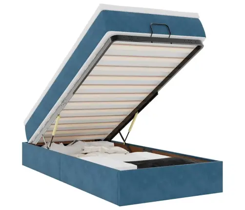 Osmaņu Gultas Rāmis Ar Matrača Tumši Zils 100X200Cm Samts Vidaxl