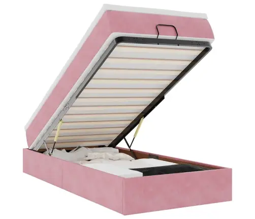 Osmaņu Gultas Rāmis Ar Matrača Rozā 100X200Cm Samts Vidaxl