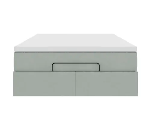 Osmaņu Gulta Ar Matrača, Gaiši Pelēks, 120X190 Cm, Samts Vidaxl