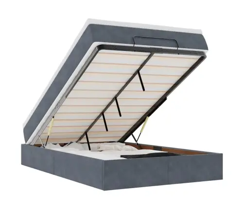 Osmaņu Gulta Ar Matraci, Tumši Pelēks, 120X190 Cm, Samts Vidaxl