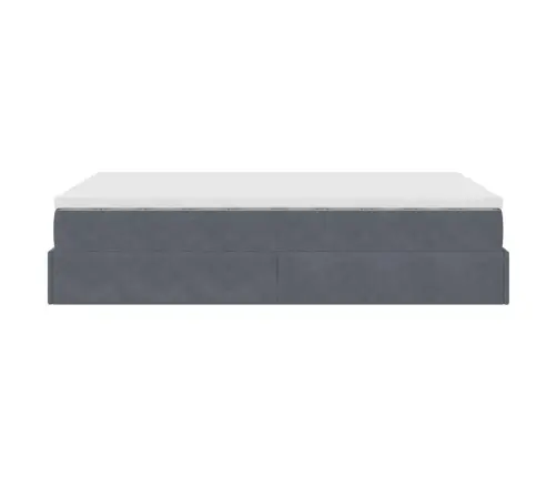 Osmaņu Gulta Ar Matraci, Tumši Pelēks, 120X190 Cm, Samts Vidaxl