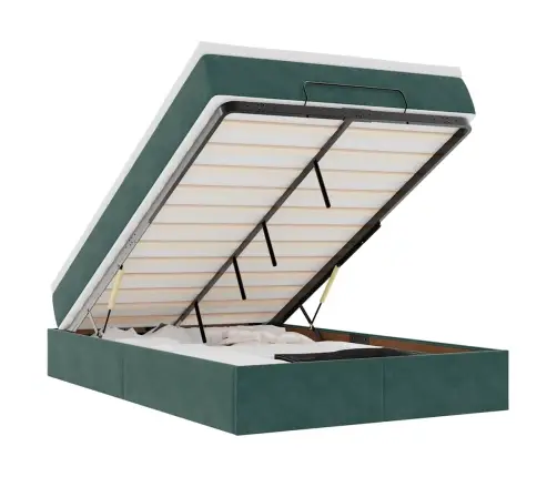 Ottomani Voodi Madratsiga, Tumeroheline, 120X190 cm Samet