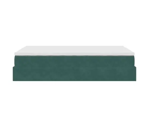 Ottomani Voodi Madratsiga, Tumeroheline, 120X190 cm Samet