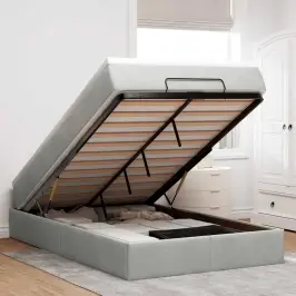 Ottomani Voodiraam Madratsiga, Helehall, 120X200cm Samet