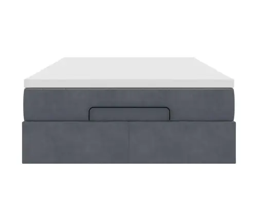 Ottomani Voodi Madratsiga, Tumehall, 120X200 cm Samet