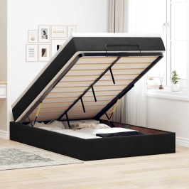 Osmaņu Gultas Rāmis Ar Matrača Melns 120X200 Cm Samts Vidaxl
