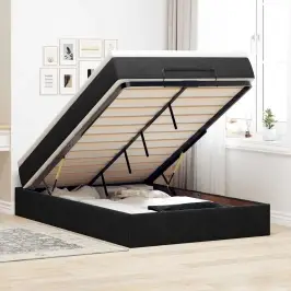 Osmaņu Gultas Rāmis Ar Matrača Melns 120X200 Cm Samts Vidaxl