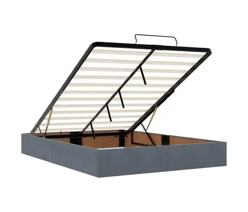 Osmaņu Gulta Ar Matraci, Tumši Pelēks, 140X190Cm, Samts Vidaxl