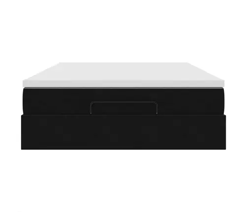 Ottomani Voodi Madratsiga, Must, 140X190cm Samet