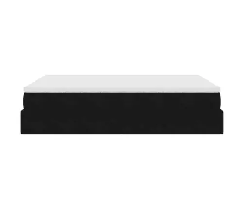 Ottomani Voodi Madratsiga, Must, 140X190cm Samet
