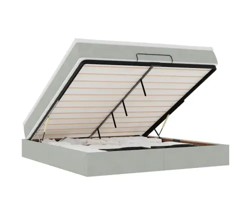 Osmaņu Gultas Rāmis Ar Matrača Gaiši Pelēks 180X200 Cm Samts Vidaxl