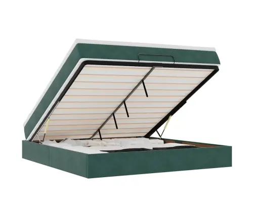 Ottomani Voodi Madratsiga, Tumeroheline, 180X200 cm Samet