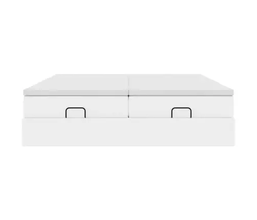 Osmanų Lovos Rėmas Su Čiužiniais, Baltas, 180X200cm Dirbt. Oda