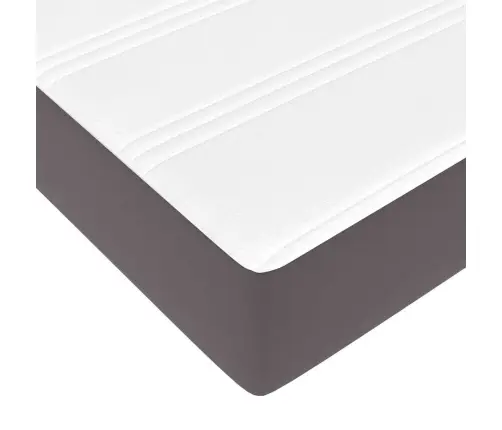 Osmaņu Gultas Rāmis Ar Matračiem Pelēks 180X200 Cm Mākslīgā Āda Vidaxl