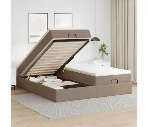 Osmanų Lovos Rėmas Su Čiužiniais, Kapučino, 180X200Cm