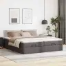 Osmaņu Gultas Rāmis Ar Matračiem Pelēks 200X200 Cm Mākslīgā Āda Vidaxl