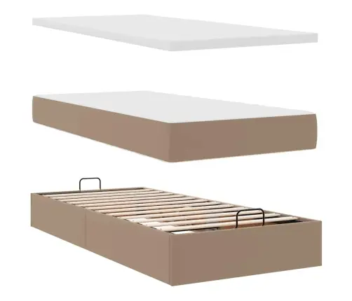 Osmaņu Gultas Rāmis Ar Matračiem Kapučīno 200X200Cm Vidaxl
