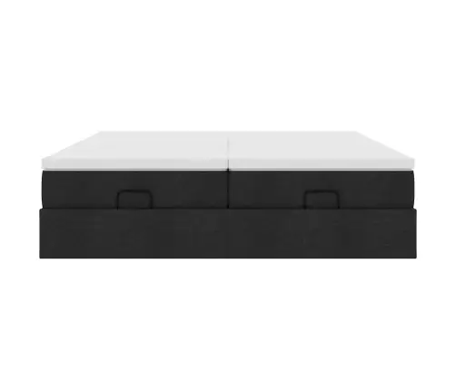 Osmanų Lovos Rėmas Su Čiužiniais, Juodas, 160X200cm Audinys