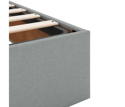 Ottomani Voodiraam Madratsitega, Helehall, 180X200cm Kangas