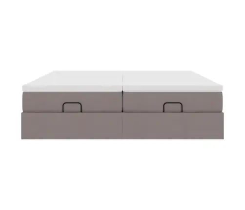 Osmaņu Gultas Rāmis Ar Matračiem Pelēkbrūns 180X200Cm Audums Vidaxl