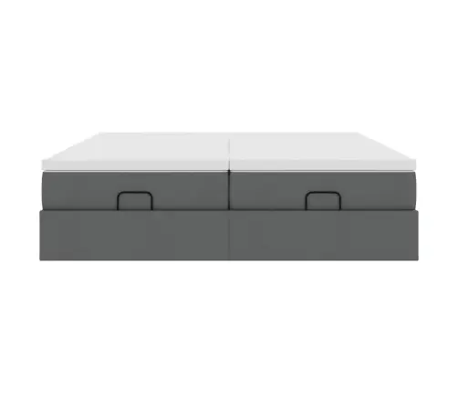 Ottomani Voodiraam Madratsitega, Tumehall, 200X200cm Kangas