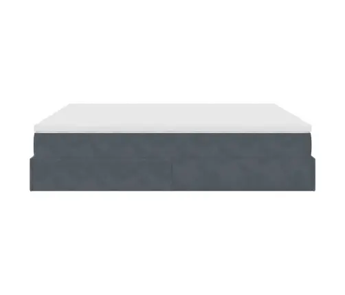 Osmaņu Gultas Rāmis Ar Matračiem Tumši Pelēks 160X200Cm Audums Vidaxl