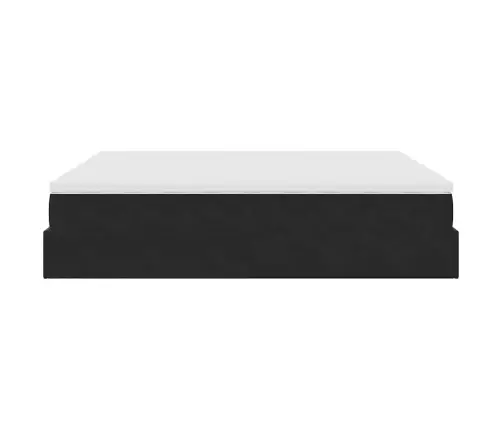 Osmanų Lovos Rėmas Su Čiužiniais, Juodas, 160X200cm Aksomas