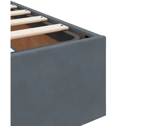 Ottomani Voodiraam Madratsitega, Tumehall, 180X200 cm Samet