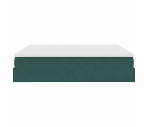 Osmaņu Gultas Rāmis Ar Matračiem Tumši Zaļš 180X200Cm Audums Vidaxl