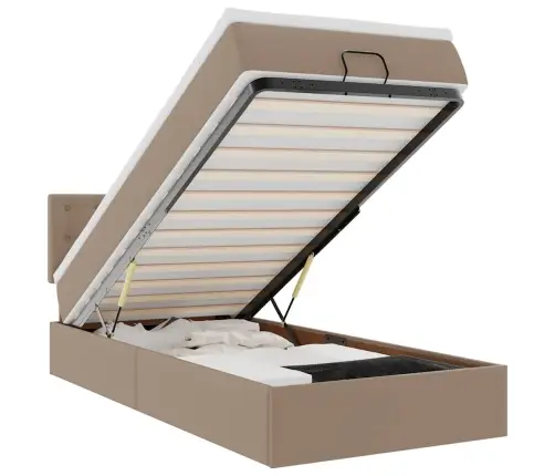 Osmaņu Gulta Ar Matrača, Kapučīno, 90X190Cm, Mākslīgā Āda Vidaxl