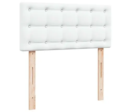 Ottomani Voodi Madratsiga, Valge, 90X200cm Kunstnahk